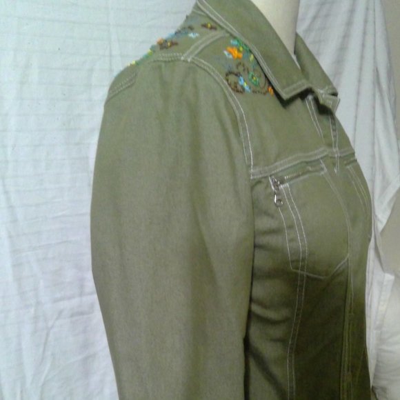 ITW Claude Brown Beaded Pant Suit Size 10 - Picture 3 of 14